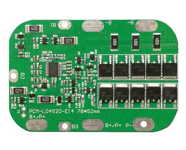 PCM-L04S20-E14 Smart Bms Pcm for Li-ion/Li-po/LiFePO4 Battery with Temperature Switch